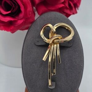 Vintage Grosse 1958 Gold Tone Abstract Bow Brooch Pin Mid Century Modern Germany